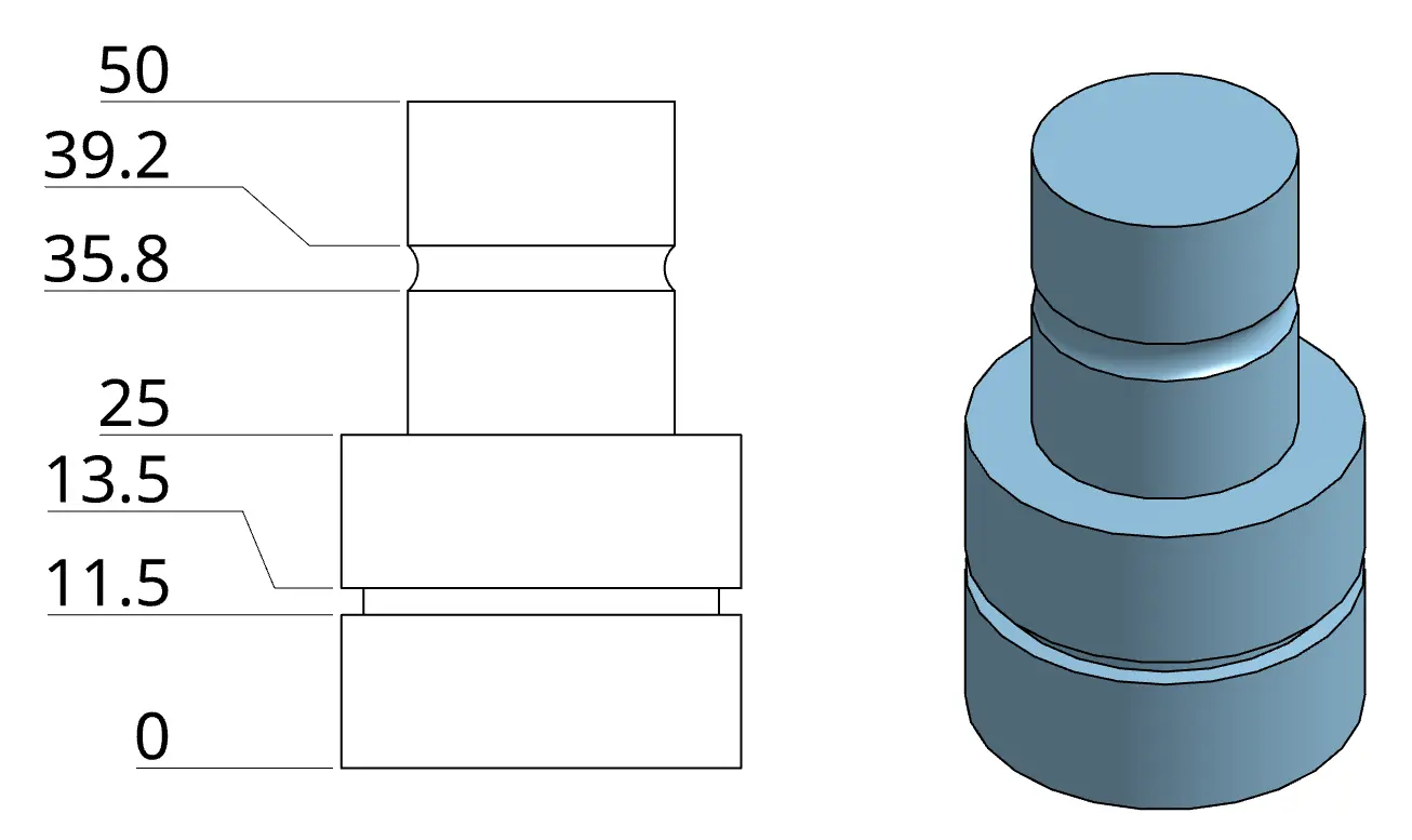 Ascending/ordinate from a common origin Ascending or ordinate dimensions referenced from a single origin datum on a technical drawing