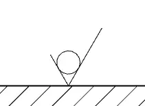 Surface texture symbol with a circle indicating material removal is prohibited